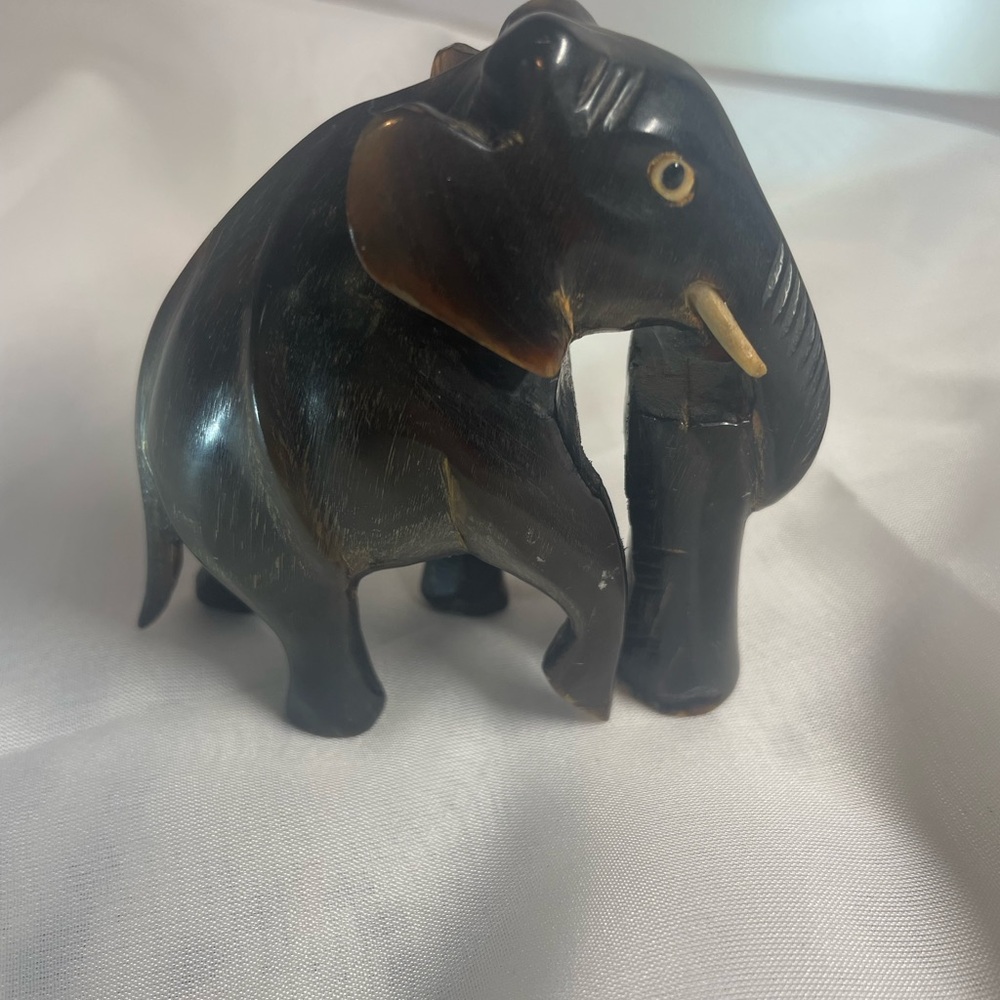 Dark Brown Elephant Figurine Pen Holder